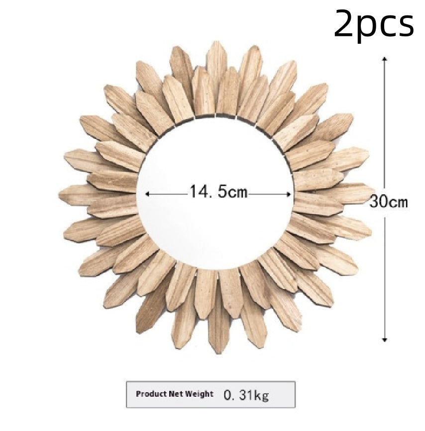 European Style Solid Wood Hanging Mirror