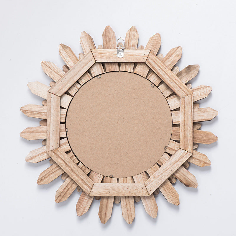 European Style Solid Wood Hanging Mirror
