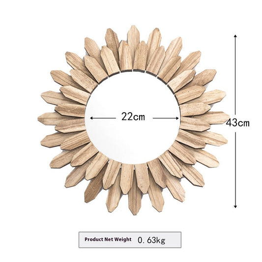 European Style Solid Wood Hanging Mirror