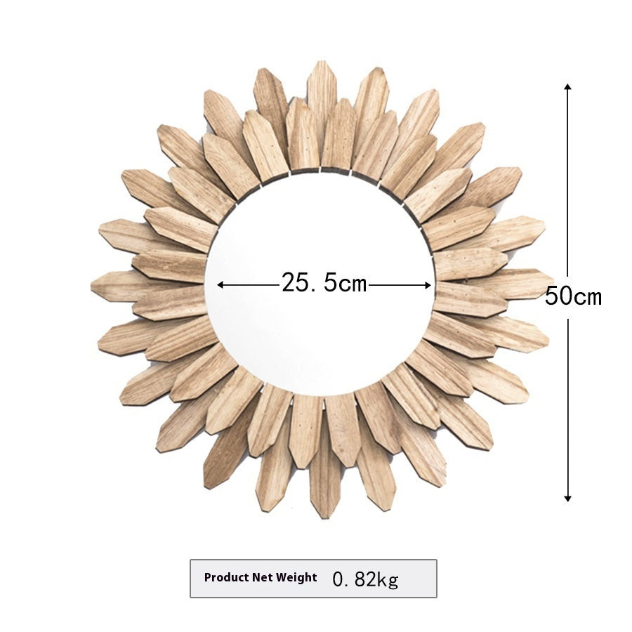 European Style Solid Wood Hanging Mirror