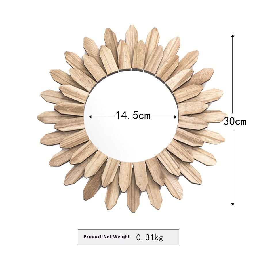 European Style Solid Wood Hanging Mirror