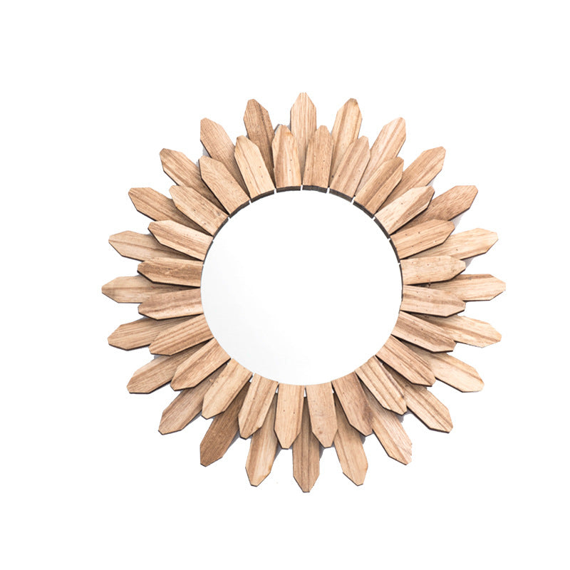 European Style Solid Wood Hanging Mirror